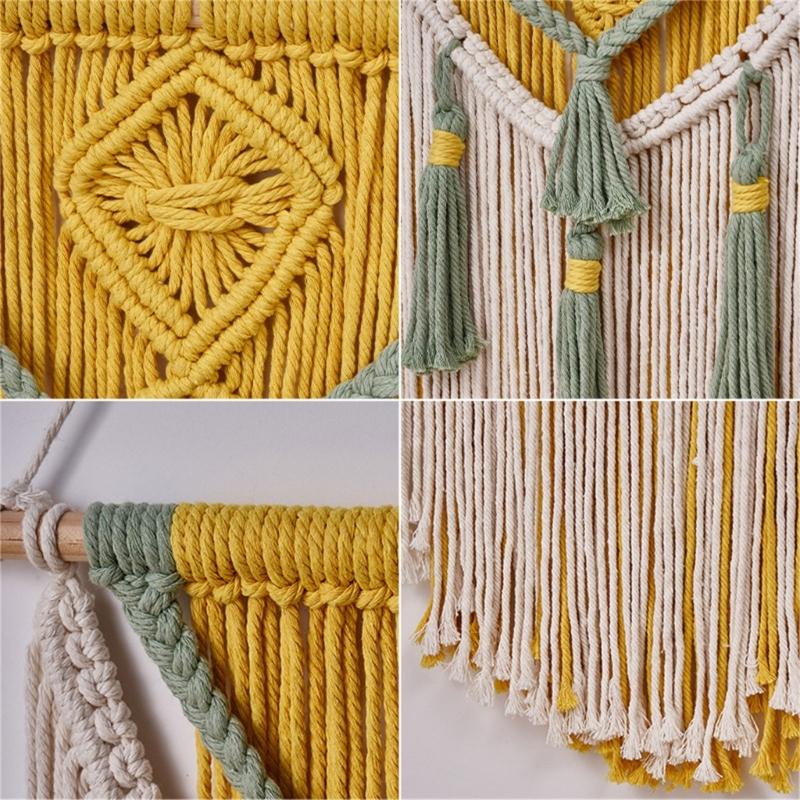 Colorful Handwoven Cotton Rope Tassels Wall Hanging Tapestry for Home Decoration Living Room or Bedroom Wall Pendant