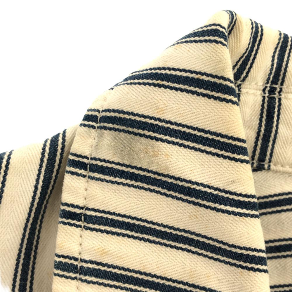 LAURENJEANSCO.RALPH LAUREN Полосатый Ёлочка Хлопковая куртка L белый Женский Б/У