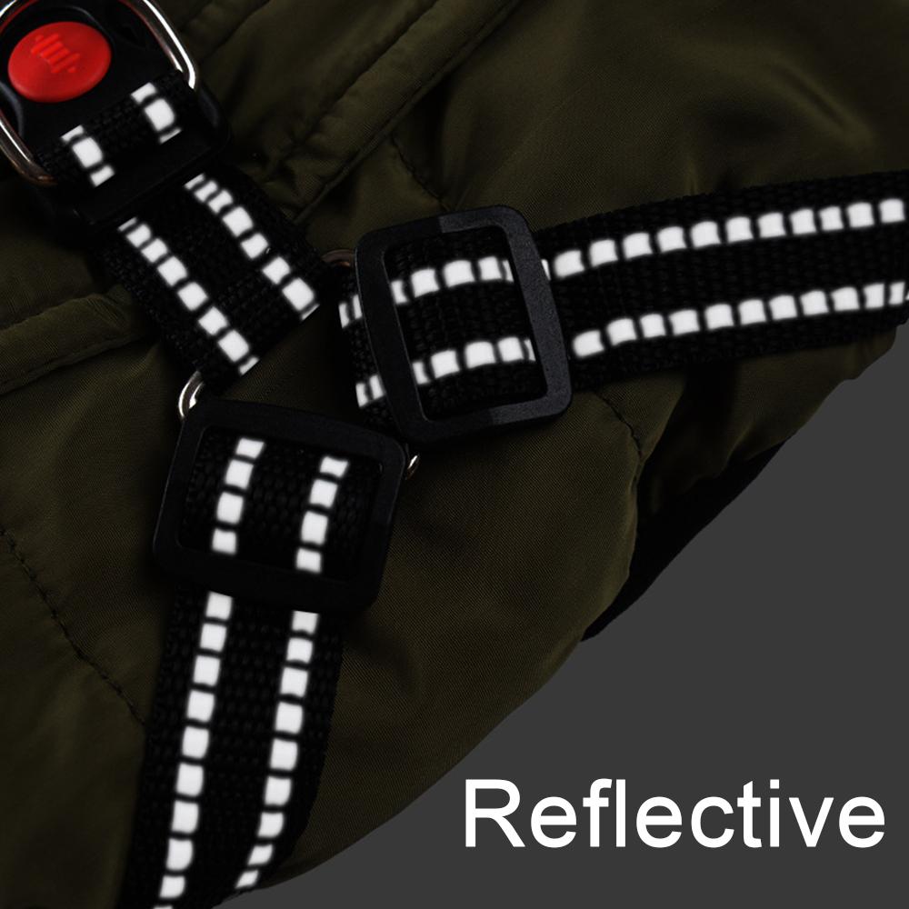 Водонепроницаемая одежда для собак, зимняя теплая одежда для маленьких и средних собак, светоотражающее пальто для щенков, куртка с регулируемой шлейкой, одежда для чихуахуа