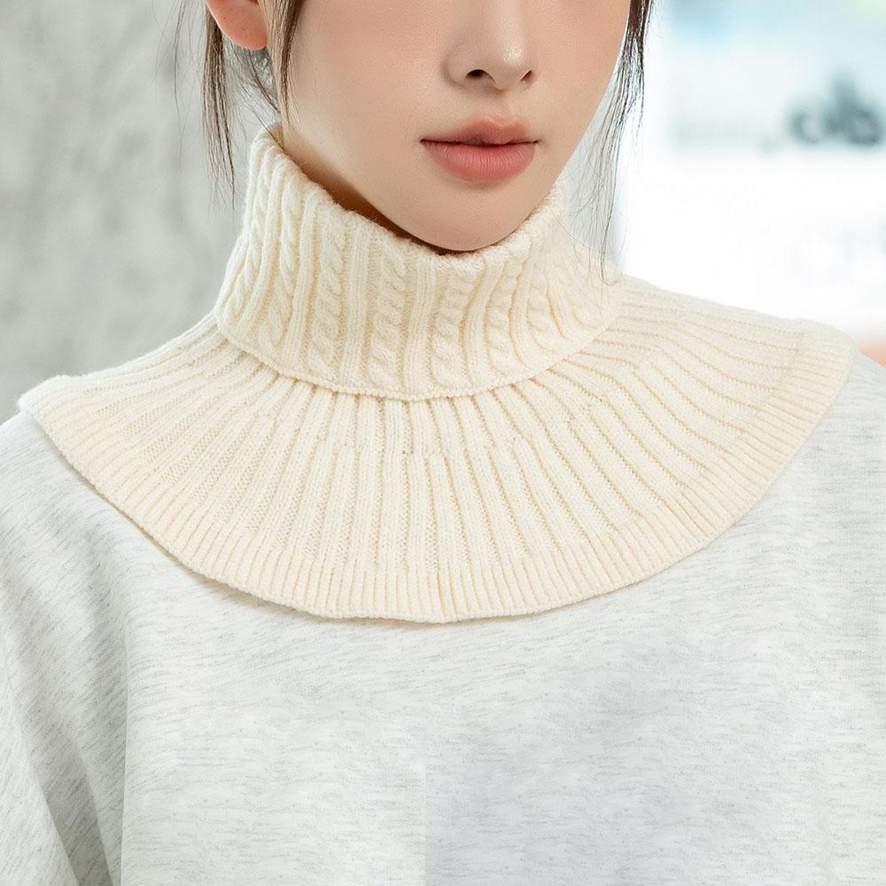 Winter Knitted Fake Collar Detachable Turtleneck Collar for Women Sweater Coat Neck Scarf Warm Woolen Windproof False Collars