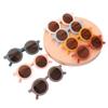 Korean Children's Sunglasses Retro Solid Round Frame Small Face Sunglasses Ultraviolet-proof Convenience Glasses Eyeglass Kids