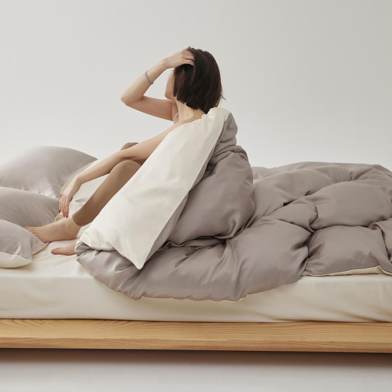 Простой комплект постельного белья из 100% лиоцелла с простынями, однотонный, мягкий, приятный для кожи, для кровати размера Queen, King, пододеяльник из натурального растительного волокна