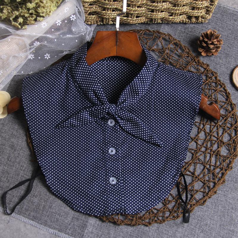 Women'S Lace-Up Rabbit Ears Cute Fake Collar Cotton Floral Shirt Fake Collar Women'S Versatile Lady Fake Collar