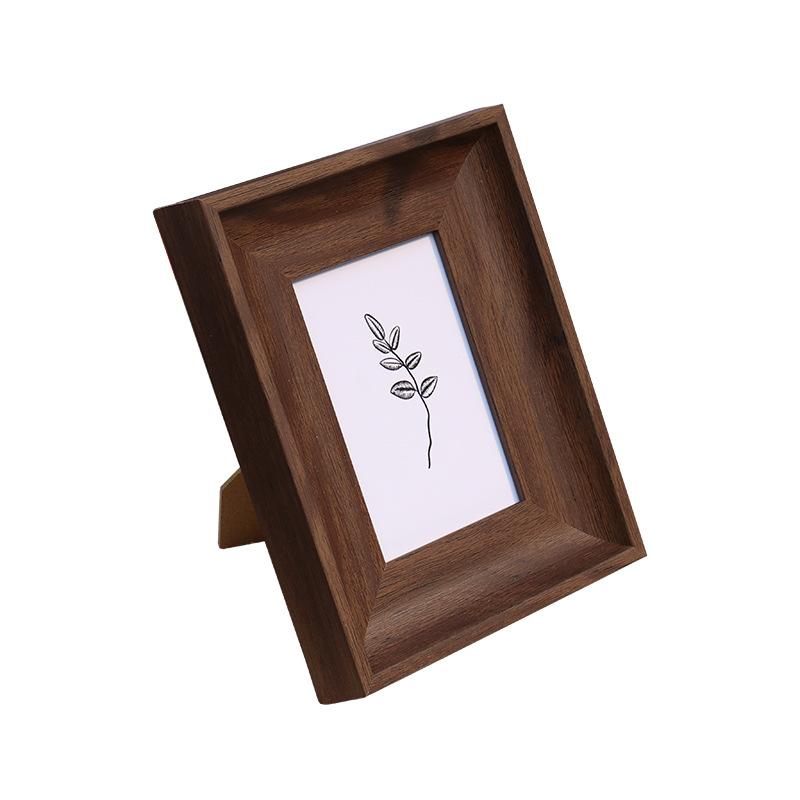 Wood Color Simple Photo Frame 5-10 Inch Widened Border Photo Decor Dual-use Models Wall-mounted Home Decoration Ornaments