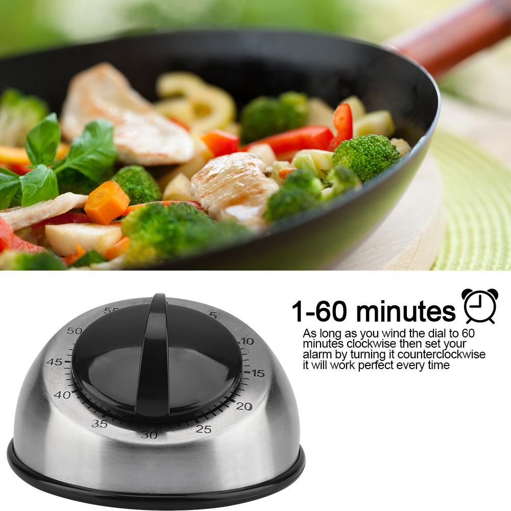 60 Minutes Stainless, Timer Mechanical stainless steel Steel Kitchen timer tools Wind up Time Reminder
