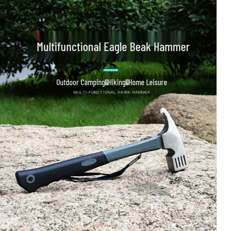Carbon Steel Multifunctional Camping Hammer with Awning Nail Puller