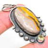 Bumblebee Jasper,Citrine 925 Sterling Silver Jewelry Pendant 2.29" L1R42
