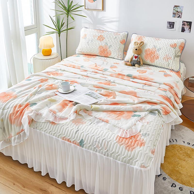 Домашний текстильный латексный чехол для матраса освежающий прохладный коврик комплект из 4 предметов моющийся коврик из ледяного шелка подзор для кровати домашний кондиционер одеяло мягкий коврик