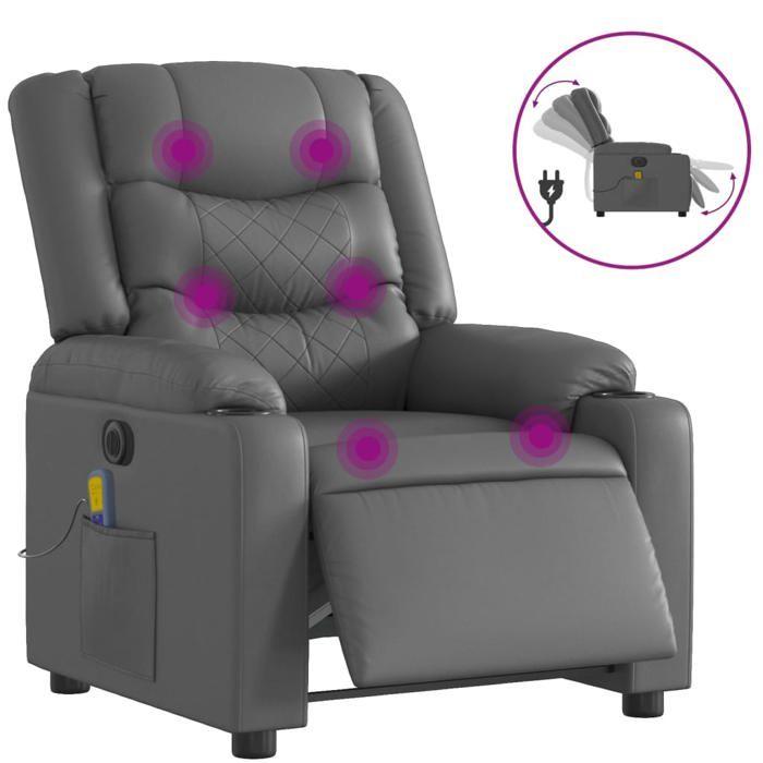 VidaXL Fauteuil de Massage Inclinable Électrique, Chaise de Relaxation avec Dossier et Repose-pied Réglables, Siège de Salon 3206550