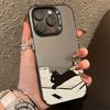 Cute Black Cat Pattern Electroplate IMD Phone Case For Samsung Galaxy S25 S24 S23 S22 S21 Ultra Plus A13 A14 A23 A15 A16 Cover