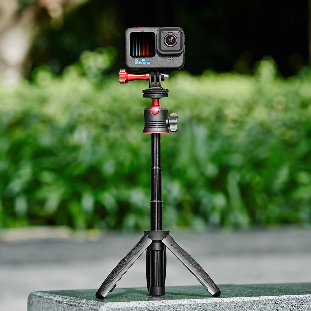 12 Inch Extendable Handle Monopods Camera Mini Selfie Stick Tripod Tabletop Stand for GoPro 12 11 10 9 8 7 6 Insta360 X2 X3 GO 3