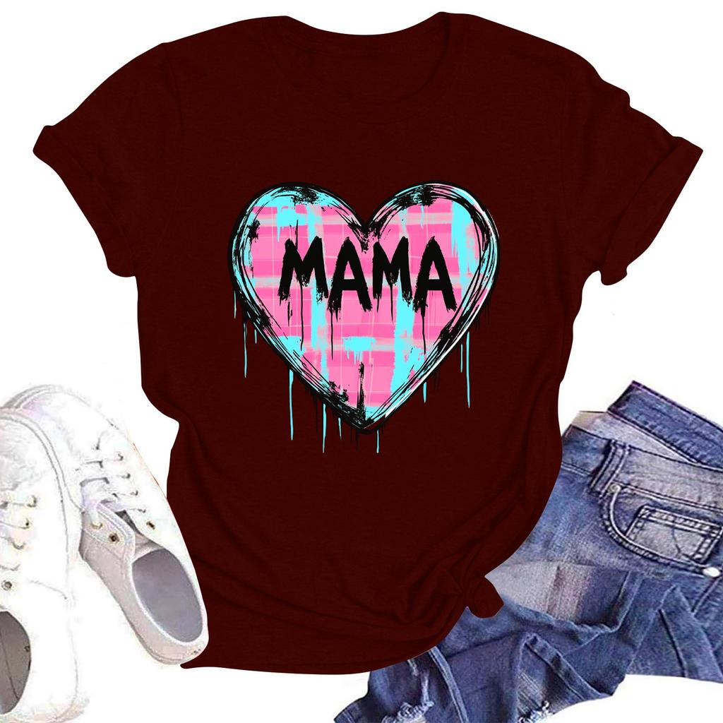 Женская повседневная футболка с круглым вырезом и короткими рукавами с принтом