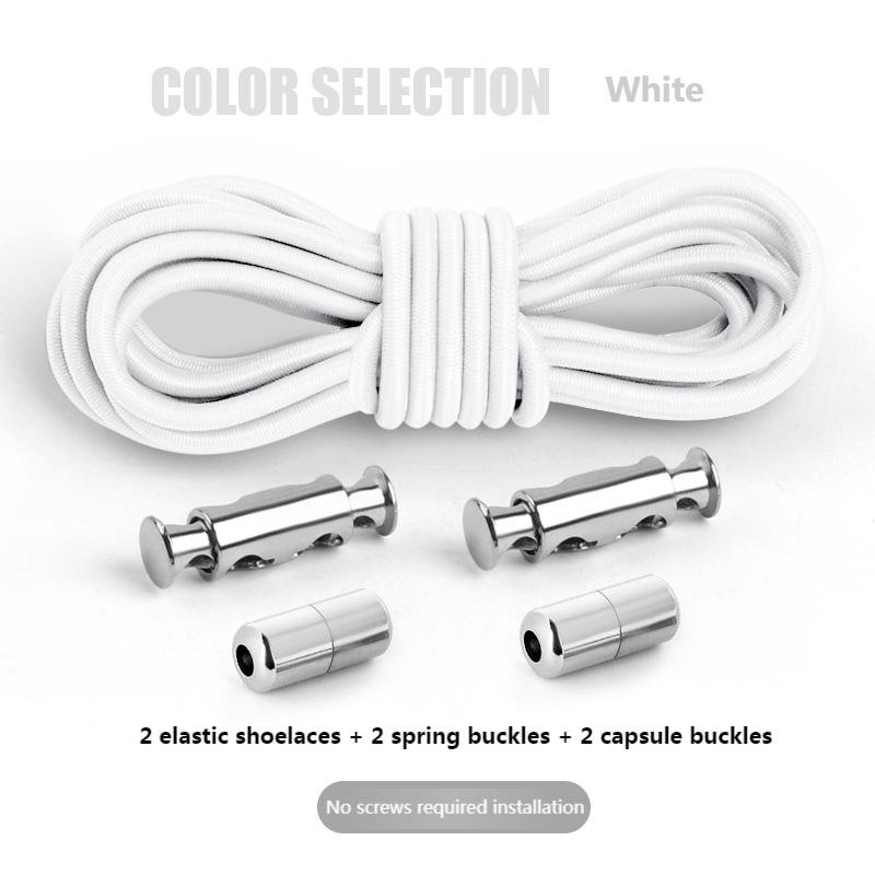 Эластичные шнурки без завязок, круглые шнурки с металлическим замком без завязок, кроссовки, ботинки, шнурки для детей и взрослых, быстрые ленивые шнурки для обуви
