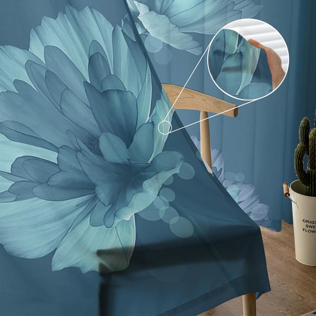 Прозрачные оконные шторы с растением розы для гостиной, кухни, детской спальни, вуаль, подвесная занавеска