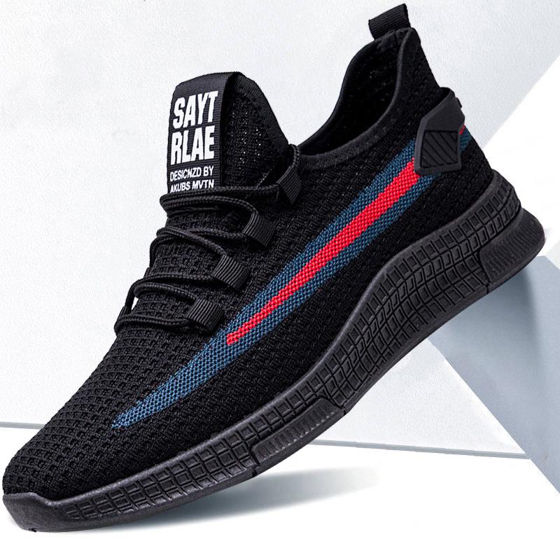 2025 весна новая мода спортивная сетчатая обувь повседневная обувь мужские кроссовки корейская версия летающая тканая дышащая мужская обувь