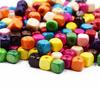 Colorful Cube Wooden  Randomly Mixed Square Beads 8MM Eco-Friendly DIY Wood Round Loose Beads for Jewelry Makeing Handmade Accessories