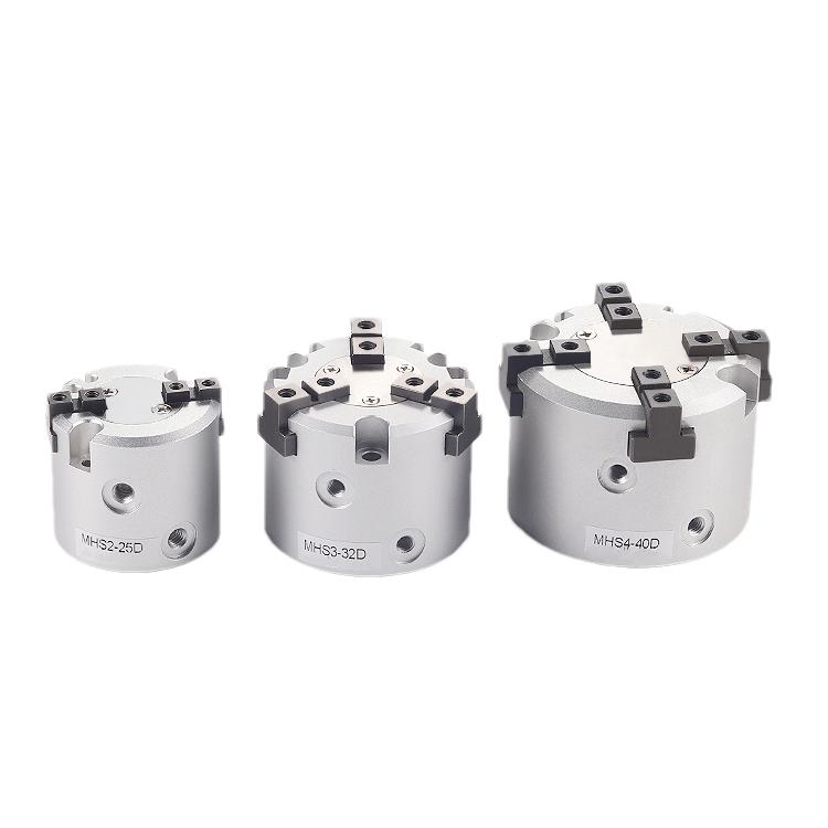 MHS2/MHS3/MHS4 Series 2/3/4 Finger Pneumatic Gripper Replacement Double Action Rotating Air Cylinder 16D/20D/25D/32D/40D/50D