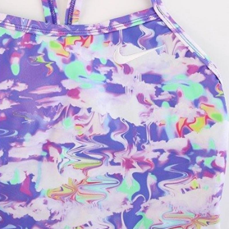 Nike Женский купальник-борцовка hydraStrong Multi Print NeSSe017 Green Shock