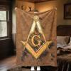 1PC  Freemason Poster Masonic Symbols  Soft Comfortable Throw Blanket Suitable All Seasons Great Gift Idea Home Office Travel
