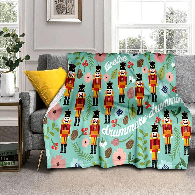 Одеяло с рисунком рождественской елки «Щелкунчик», мягкое одеяло для дома, спальни, кровати, дивана, пикника, путешествия, офиса, детское одеяло