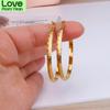 Stainless Steel Round Hoop Earring For Women Gold Color Fine New Charm Women 'S Ear Ring Fashion Jewelry Nice Pattern Cn