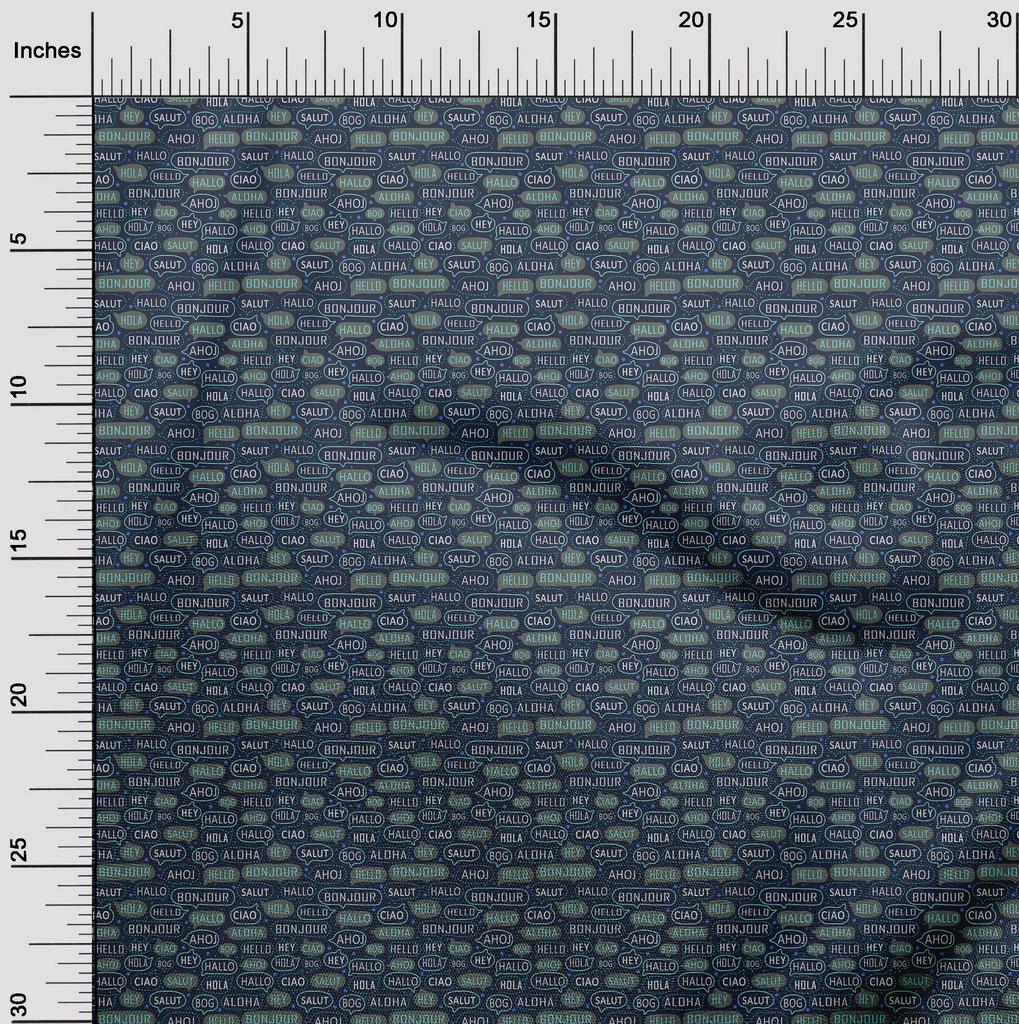 oneOone Georgette Viscose Blue Fabric Text Sewing Craft Projects Fabric Prints By Yard 42 Inch