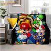 Флисовое одеяло с 3D принтом Mario Bros для кроватей, походов, пикника, толстое одеяло, модное флисовое покрывало, одеяло