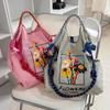 Embroidered Shopping Bag Portable Shoulder Bag Kawaii Oxford Bag  Girl