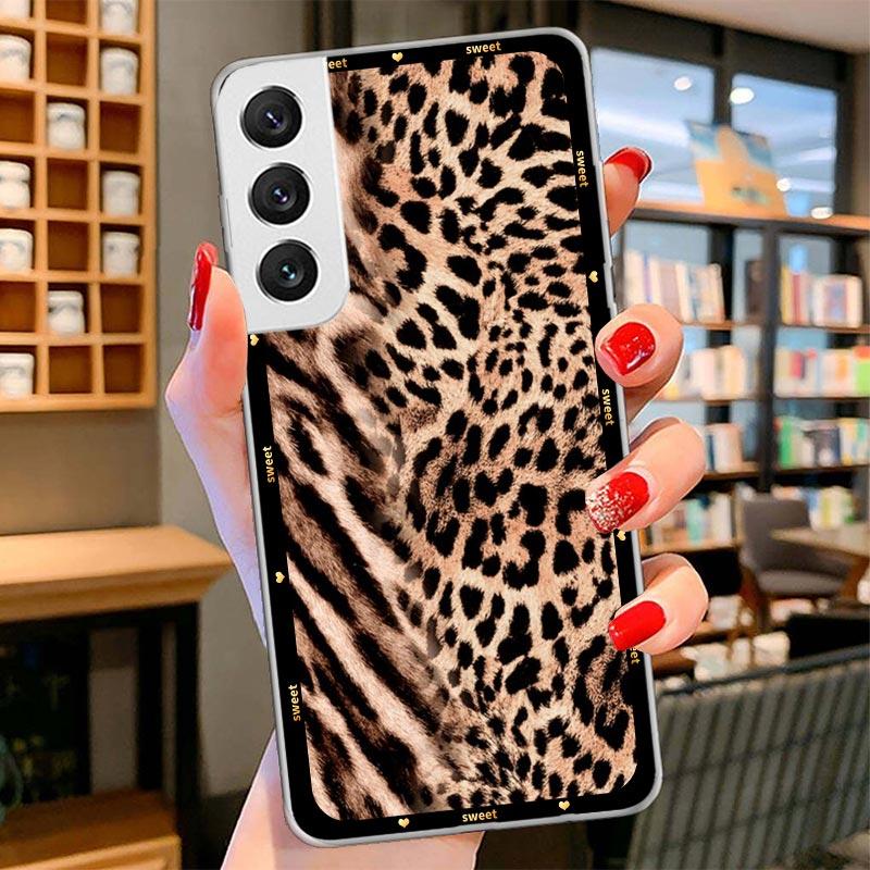 Animal Leopard Print Cover Phone Case For Samsung Galaxy S26 S25 Edge S24 Ultra S23 S22 Plus S21 S20 FE Soft Fundas Shell Galaxy