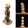 Mysterious Brass Skull Stack Statue Set Figurine Decorative Office Desk Decoration Halloween Theme Gift Accessory