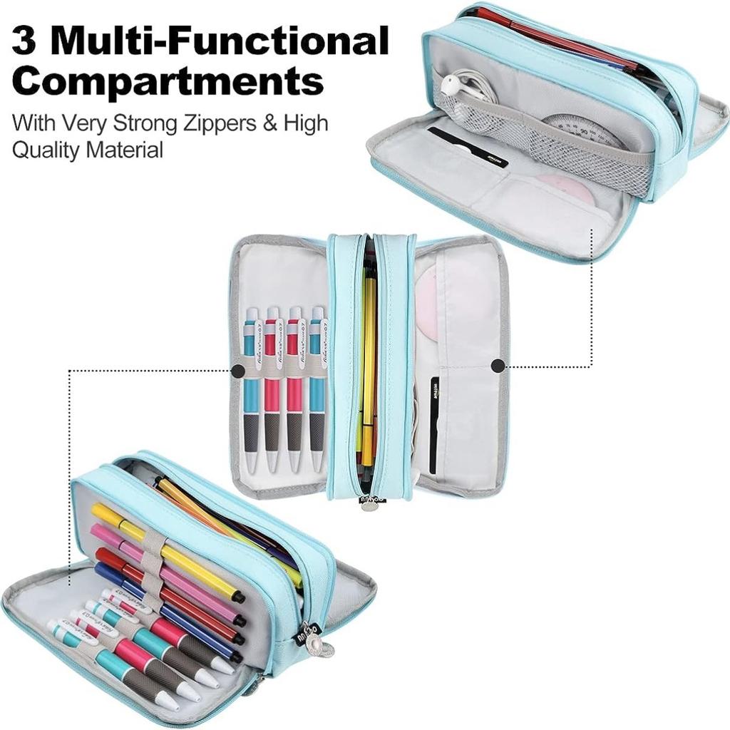 Пенал большой емкости, большая сумка-карандаш для хранения, сумка-маркер, 3 отделения, канцелярские принадлежности, чехол для ручек, держатель для взрослых, офисный органайзер, подарки