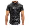 AL KHALID New Men's Black Leather Shirt Soft Lambskin Causal Party Club Wear Shirt