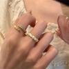 Корейская версия кольца с эмалью и стразами модный легкий люкс нишевый дизайн кольцо на указательный палец темперамент открытое кольцо тренд