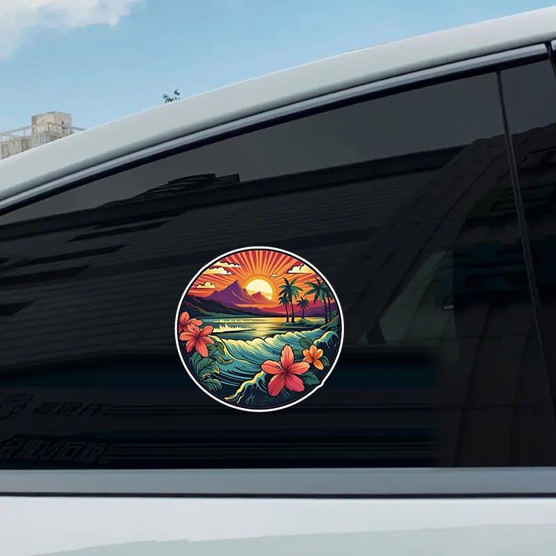 Hawaiian Beach Car Stickers Waterproof Vinyl Decals Auto Body Window Bumper Decor Motorcycle Helmet Stickers TM132