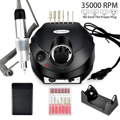 Электрическая дрель для ногтей, 35000 об/мин, профессиональная маникюрная машина, набор шлифовальных машинок для ногтей, сверло для ногтей, портативное оборудование для полировки маникюрного салона