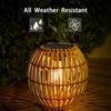 Rattan Wicker Outdoor Garden Villa Decorative Lamp Piece Handcrafted Lighting for Patio Balcony Furniture Accessory