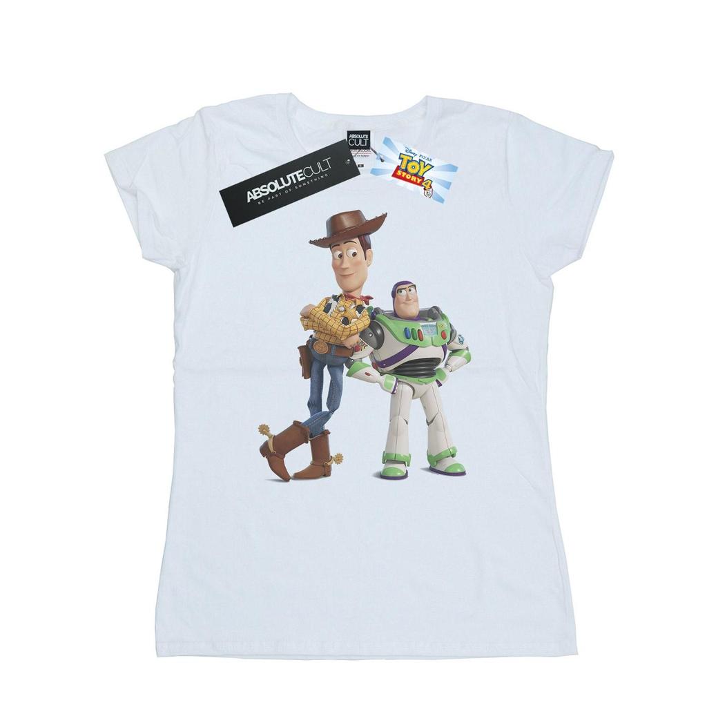 Disney Womens/Ladies Toy Story Buzz And Woody Standing Cotton T-Shirt
