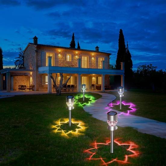 10 шт., солнечные дорожки, супер яркие IP65, водонепроницаемые газонные лампы на солнечных батареях, ландшафтное освещение, садовые украшения