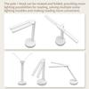 LED Desk Lamp 3 Levels Dimmable Touch Reading Light USB Rechargeable Eye Protection Foldable Table Lamp For Bedroom Study