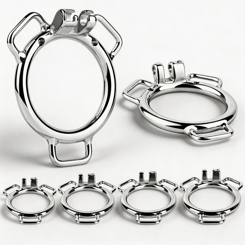 Multi-styles Penis Ring Round Curve Base Ring For Chastity Cage Stainless Steel Cockring BDSM Scrotal Rings With Ears