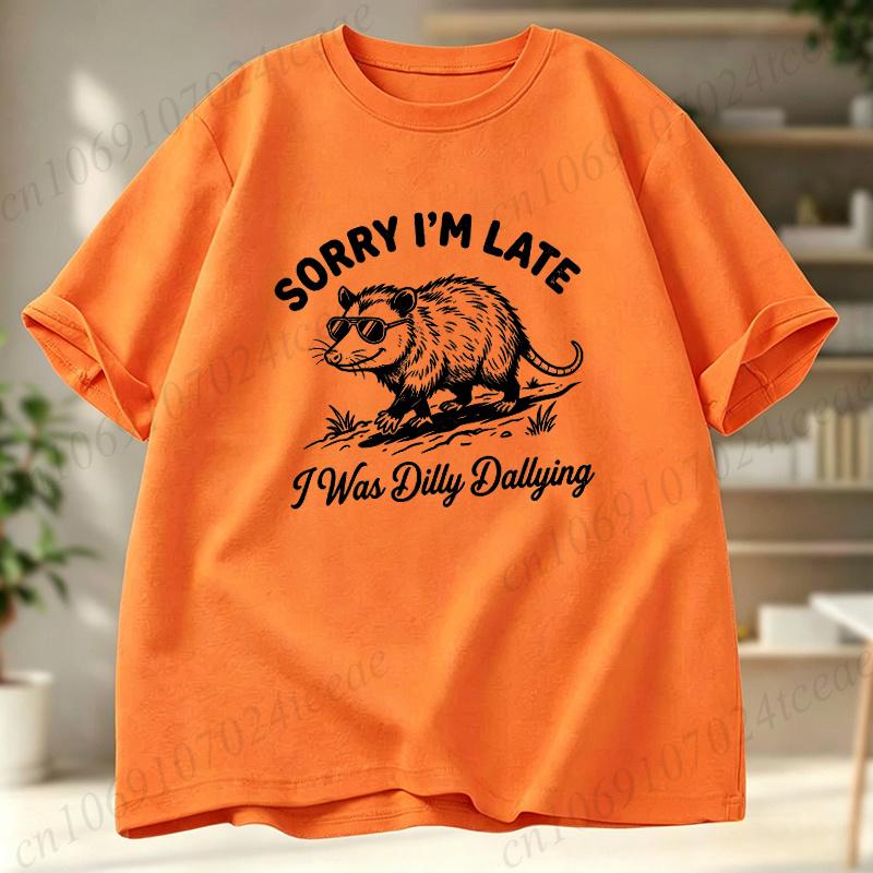 Unisex Tshirt High Quality Funny Opossum Design Printing Shirts Casual Cool Loose Oneck Male For Unisex Tshirt Hip Hop Tees Tops