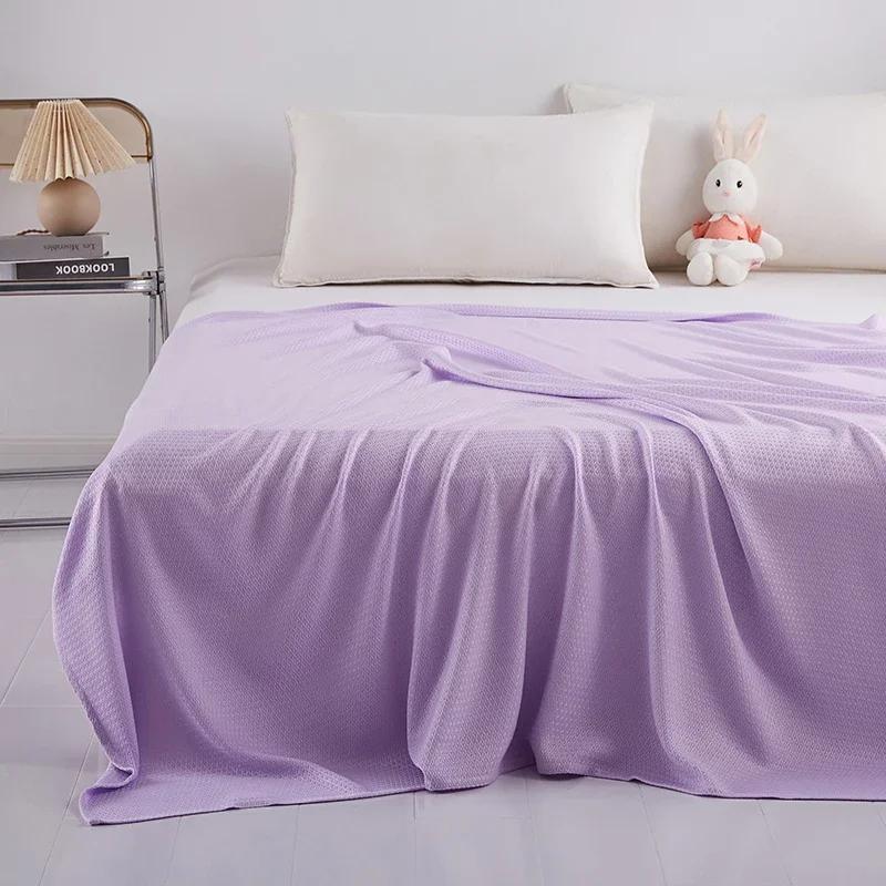 100% Bamboo Fiber Summer Blanket Pure Natural Plant Cooling Quilt Thin Air Condition Comforter Diamond Grid Lightweight Duvet