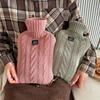 Simple Solid Color Knitted Large Capacity 2000ml Hot Water Bottle, Thickened Explosion-Proof Hand Warmer, Water-Filled Hot Water Bag