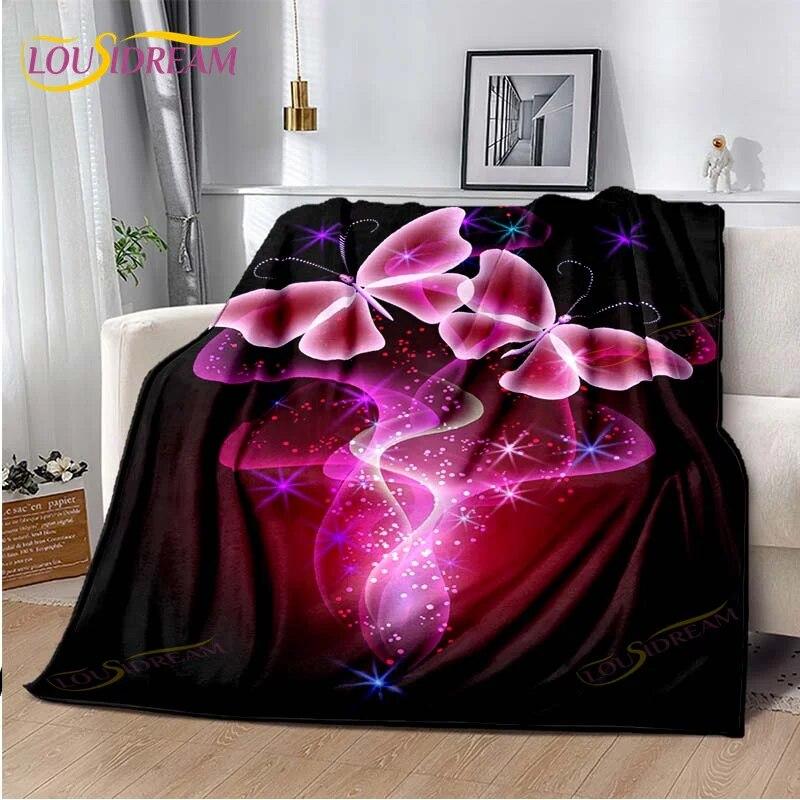 Одеяло с бабочкой, легкое мягкое плюшевое фланелевое одеяло для дивана, дивана, одеяло для пикника, одеяла для кроватей