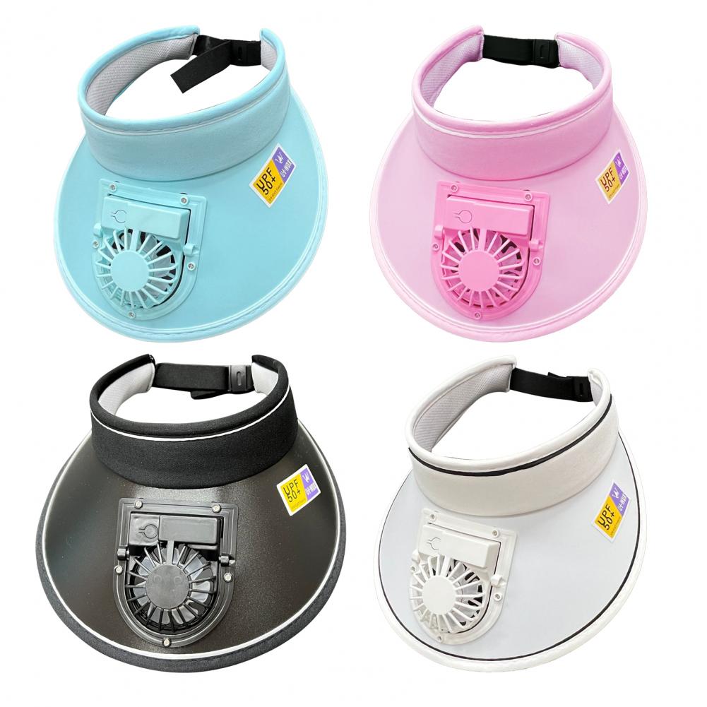 Fan Hat 3 Speed Adjustable Fan Angle Outdoor Rechargeable Small Fan Large Brim Hollow Top Hat Anti-UV Travel Hat