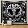 Black and White Aesthetics Snake Moth Skeleton Halloween Cold Moon Horror Gothic Wall Hanging Bedroom Decorative Tapestry