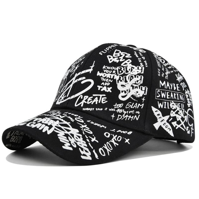 Graffiti Printed Hat Spring and Summer Men Baseball Cap Cotton Fashion Sunshade Casual Hat for Boy Girl