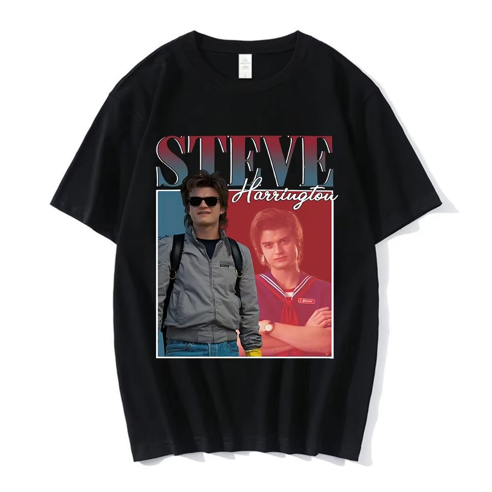 2026 Steve Harrington Tshirt Womens Printed Tshirt Unisex ShortSleeve LooseFit Cotton TShirt Harajuku Street Style Top