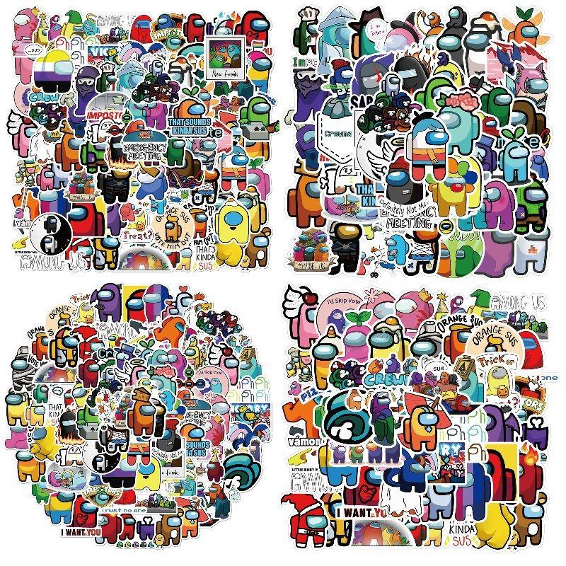 Pcs Sticker 50100 Pack Set Game Diy Imposter Decal Waterproof Stickers