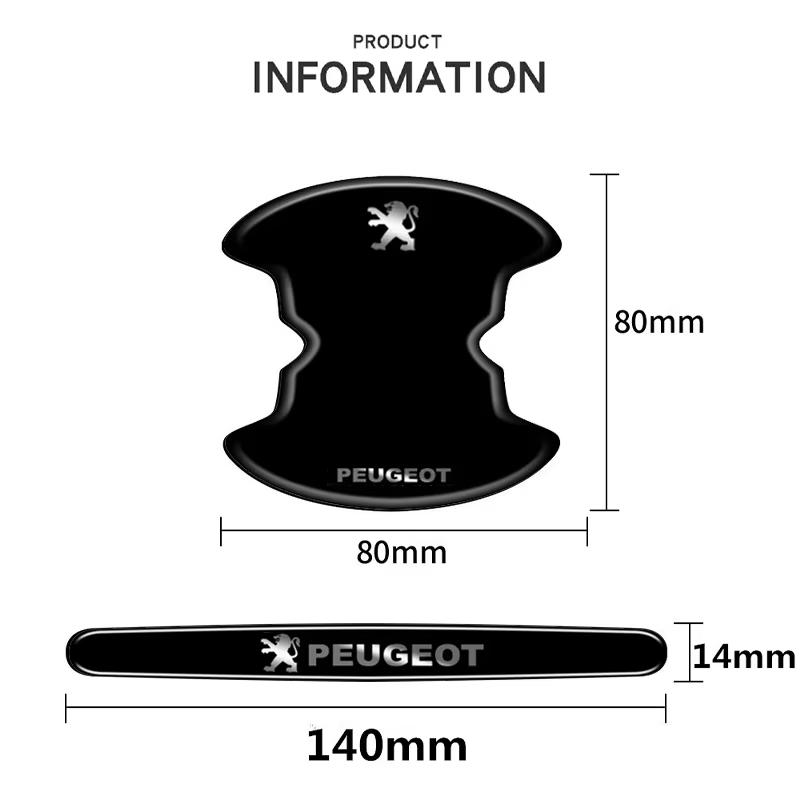 Car handle anti-collision strip door handle bowl protection sticker suitable for Peugeot 206 307 308 3008 207 208 408 508 2008 5